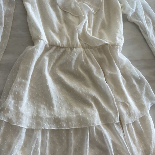 White/Cream dress with polka dots, like new, size S/M