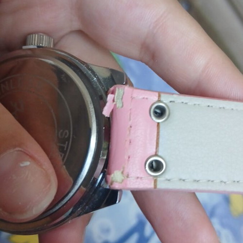 Fashion pink watch with silver used, slight wear
