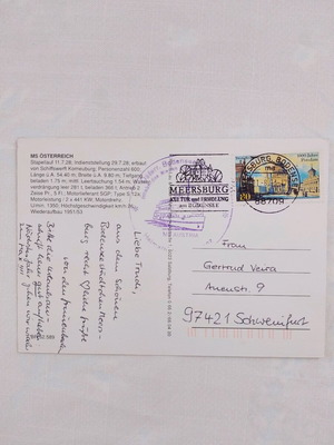 Postcard used, mailed from Germany