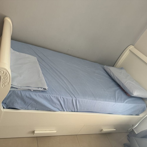 Wooden bed 1.90x1.00 with storage and Media Storm mattress