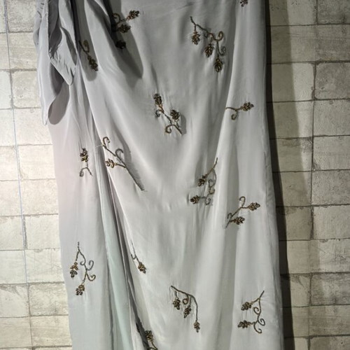 Zara limited edition hand crafted silk set, light gray