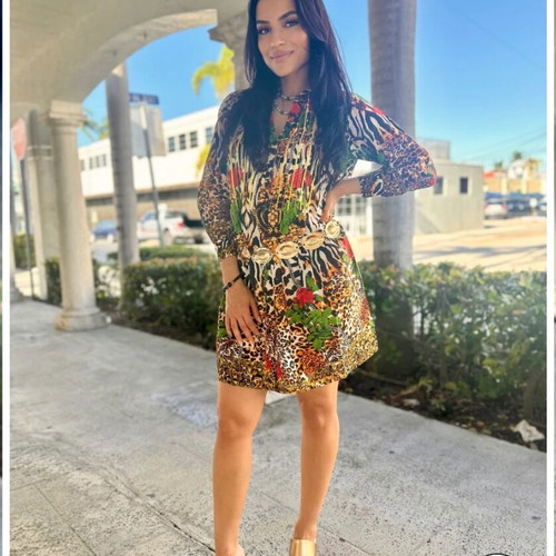 Caftan leopard print medium size new with tags