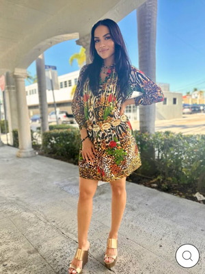 Caftan leopard print medium size new with tags
