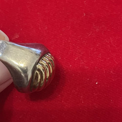925 silver gold ring size 62, 18k gold top