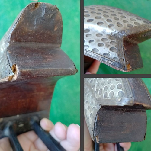 Decorative wooden and metal bird figurine