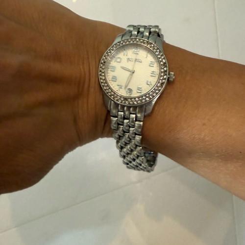 Folli Follie women's watch used, silver, elegant thin bracelet