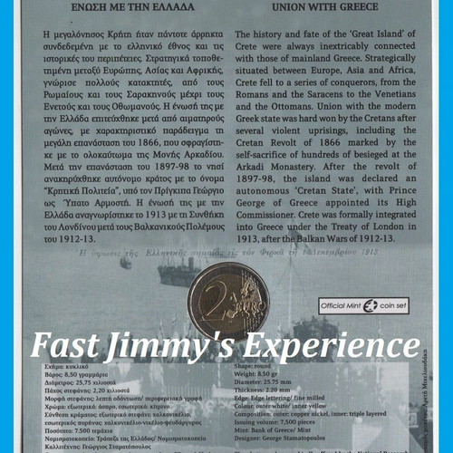 2013 Greece Commemorative 2 Euro Coin Card Bright Uncirculated