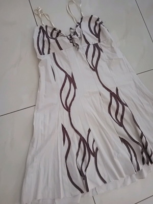 Dress with back smocking used, size L, beige