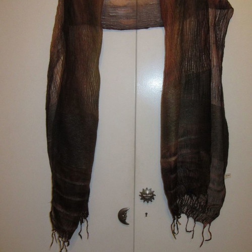 Silk women's scarf airy elegant, new, earth tones