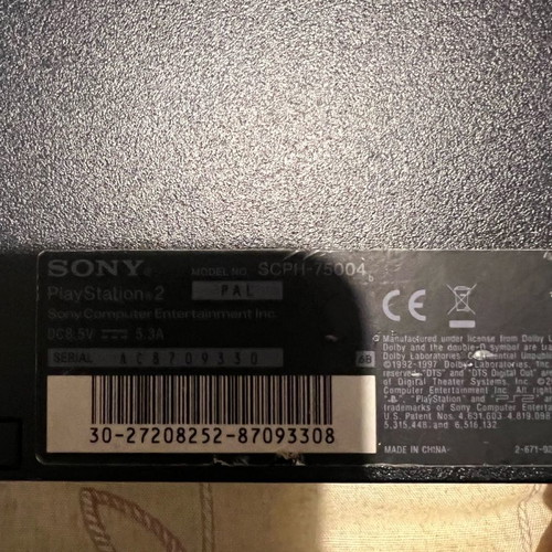 PlayStation 2 Slim used, functional without power cable