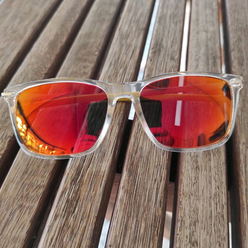 OZNE sunglasses like new, unisex with orange-red mirror lens