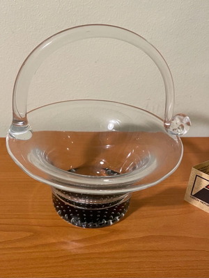 Moravia handmade glass basket new