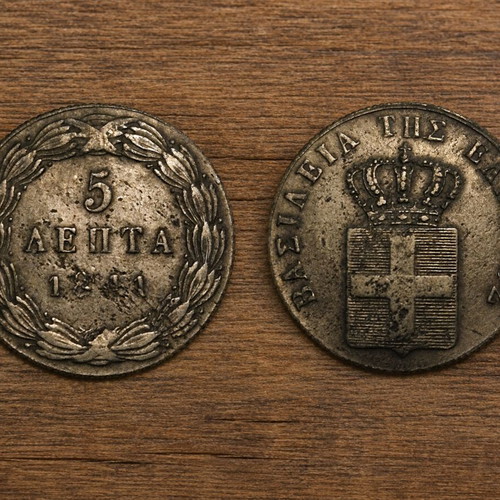 5 Lepta 1841 King Otto Coin like new