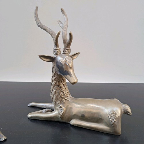 Handmade brass deer like new, solid brass