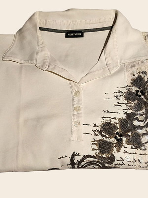 Gerry Weber women's polo used, short sleeve, size Medium, white