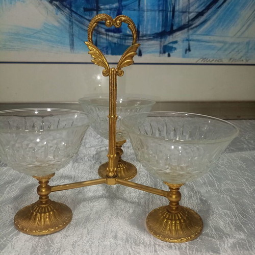 Vintage crystal fondue used