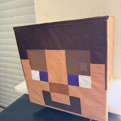 Steve Minecraft Block Head Mask like new, fabric