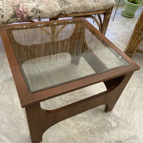Vintage Side Coffee Table used with Mid-Century Minimalist Design