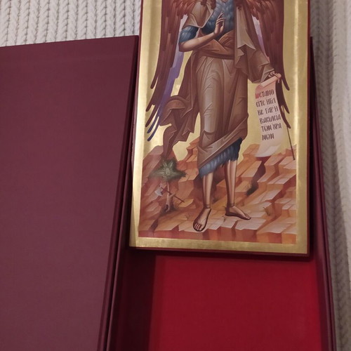 Saint John the Baptist icon new with 24K gold leaf on linden wood