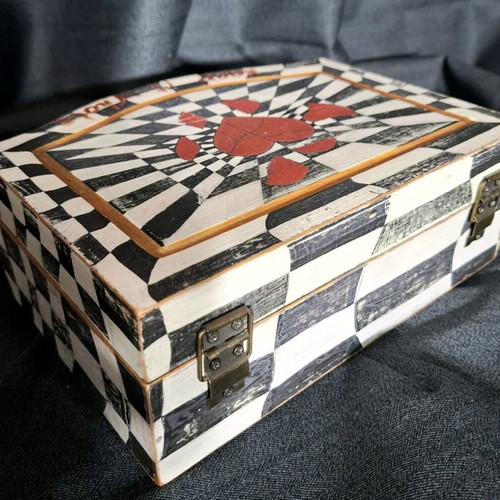 Hand-painted wooden storage box made to order