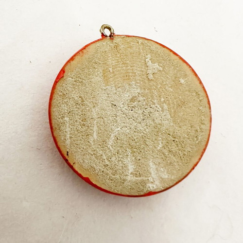Hand-painted miniature pendant like new, Virgin Mary with Christ 1990s