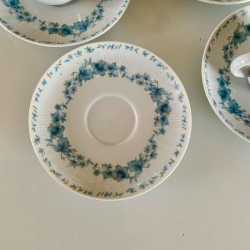 Ionia Hellas Porcelain Set 4 Coffee Cups with Saucers like new