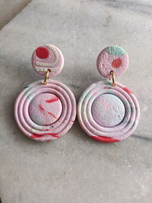 Polymer clay multicolor earrings new