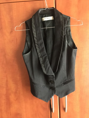 Μαύρο σατέν γιλέκο Zara μεταχειρισμένο, μεσάτο