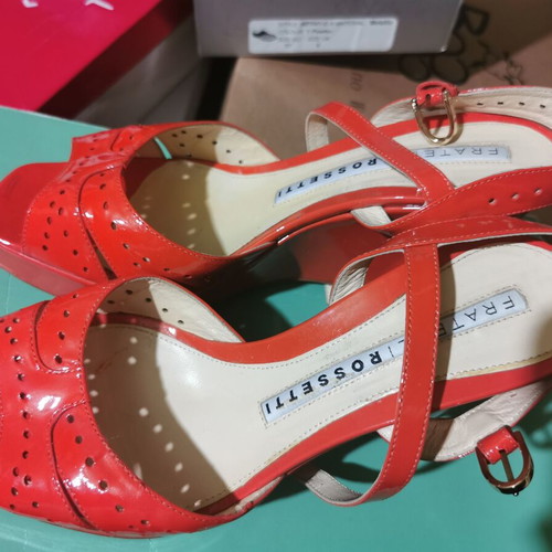 Fratelli Rossetti red patent leather platform sandals