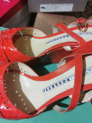 Fratelli Rossetti red patent leather platform sandals