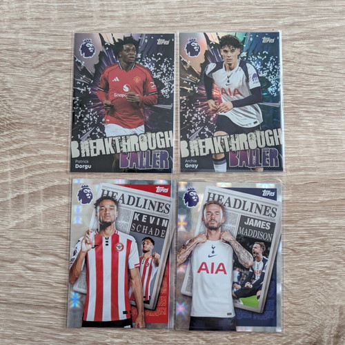 Topps Premier League 2025/26 mixed subset lot of 4 cards, like new