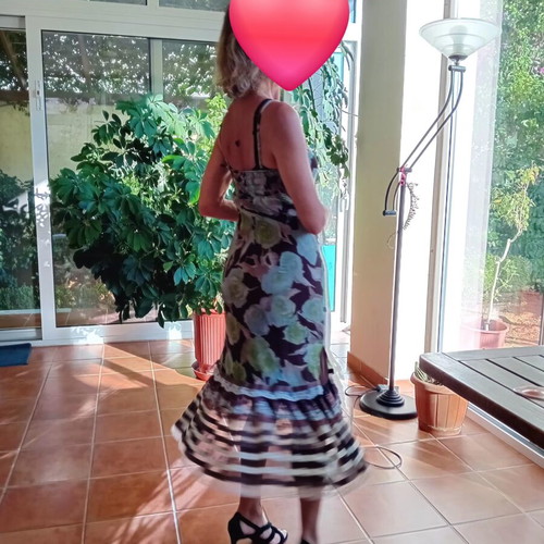 Summer formal dress by Vitsio like new, blue and brown