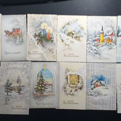 Christmas collectible cards like new, set of 15 pieces