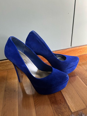 Γόβες Jessica Simpson μπλε ελεκτρίκ 37,5 μεταχειρισμένες, δερμάτινες