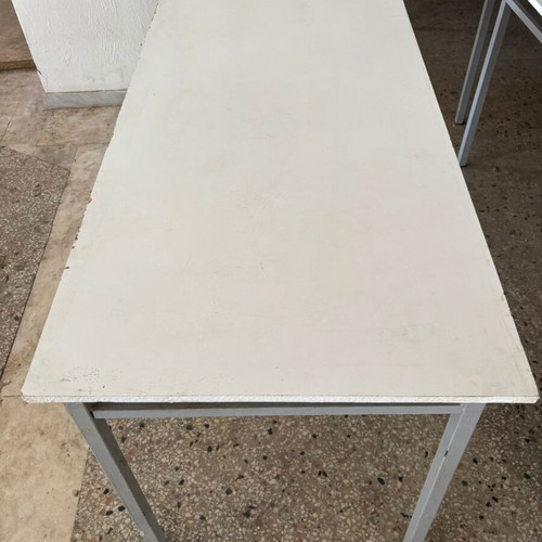 Professional tables used, pack of 70, metal base with wooden PVC top