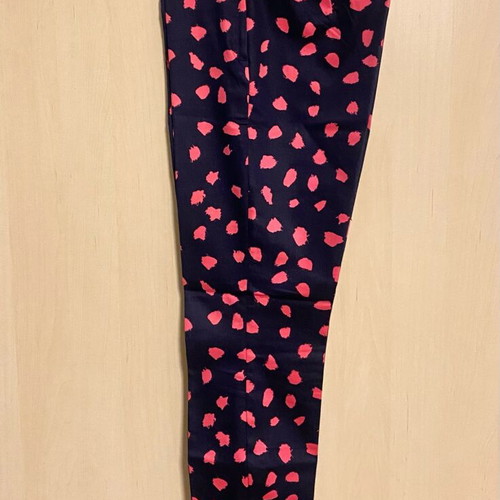 H&M classic pants M 38 10 blue with fuchsia patterns new