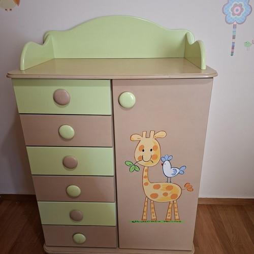 Baby bed and children's wardrobe set