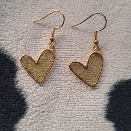 Handmade earrings new, gold-colored