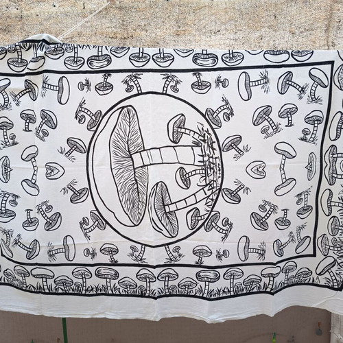 Summer Sarong 100% Viscose Indie Hippie Mushroom Print