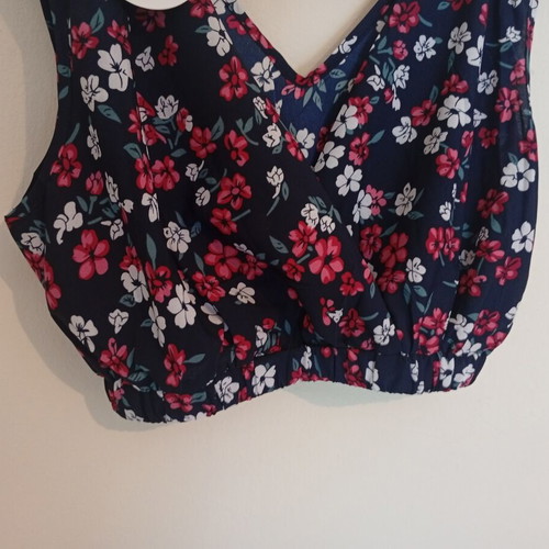 Defox women's summer blouse new, blue and red, size L