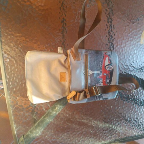 Y Not? Shoulder Bag like new, leather and polyester, adjustable strap