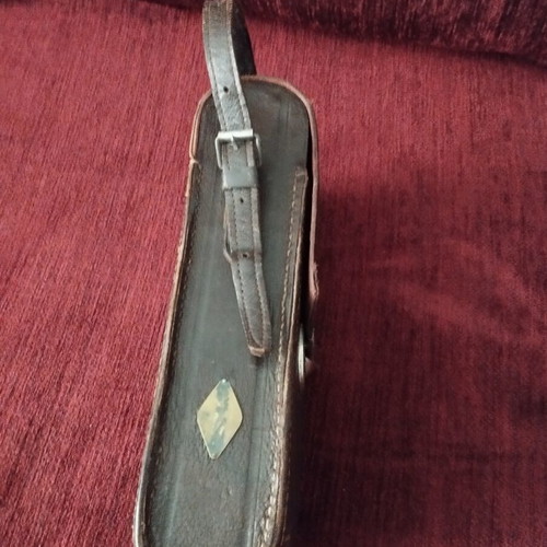 Leather case for analog camera used, vintage style