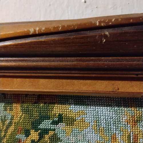 Embroidered vintage textile painting 74×59 used
