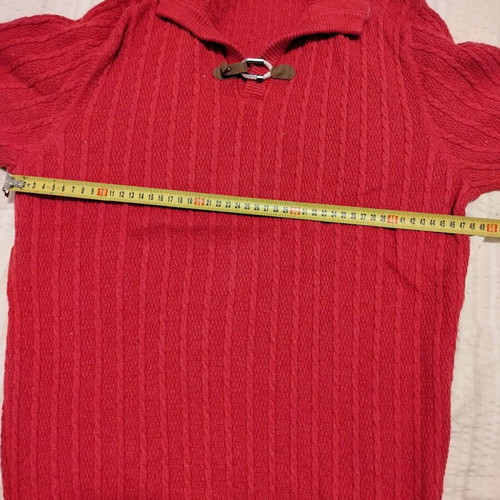 Massimo Dutti Autumn cotton sweater, red pink, XL