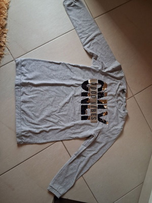 Miss Ebita blouse used gray with print for 10 years old