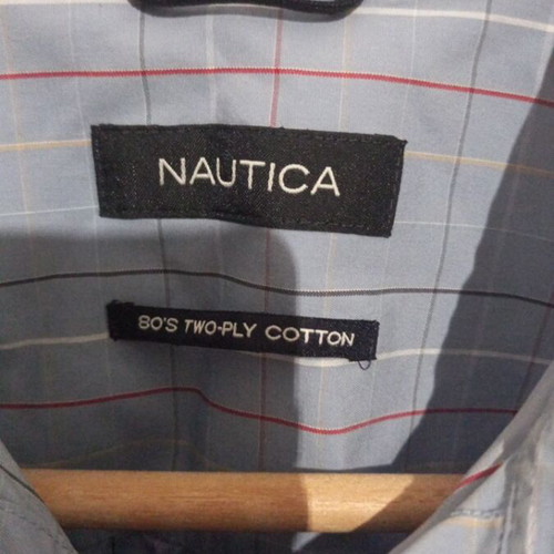 Nautica shirt used, size M, blue, collar wear only