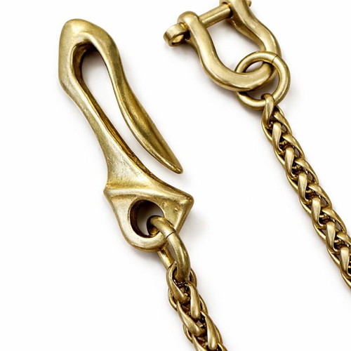 Bronze belt keychain new, heavy industrial build, gold-colored