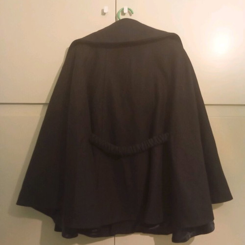 Stradivarius cape dark blue M-XL like new, 80% wool