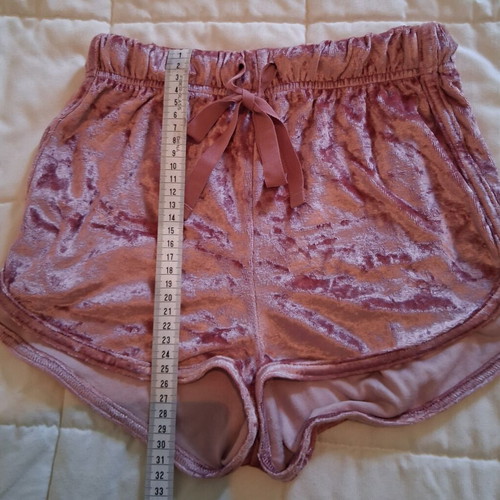 Bershka velour shorts used, pink, size XS