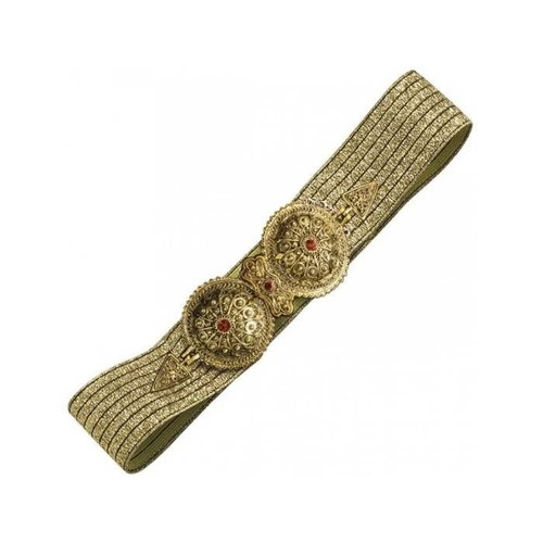 Women's belt with MARK951 buckle new gold-plated folk costume accessory